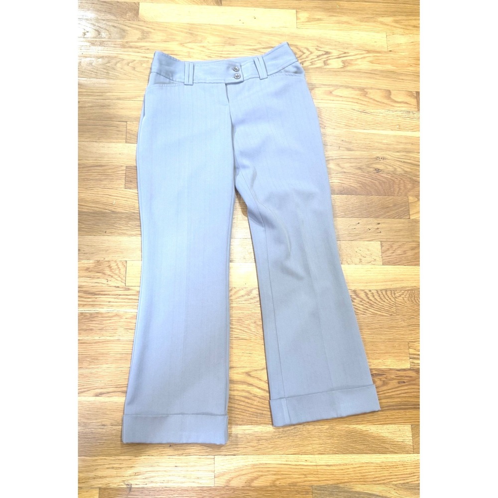Tracy Evans Limited Gray Herringbone Cuffed Dress Pants Trousers Size 1‎